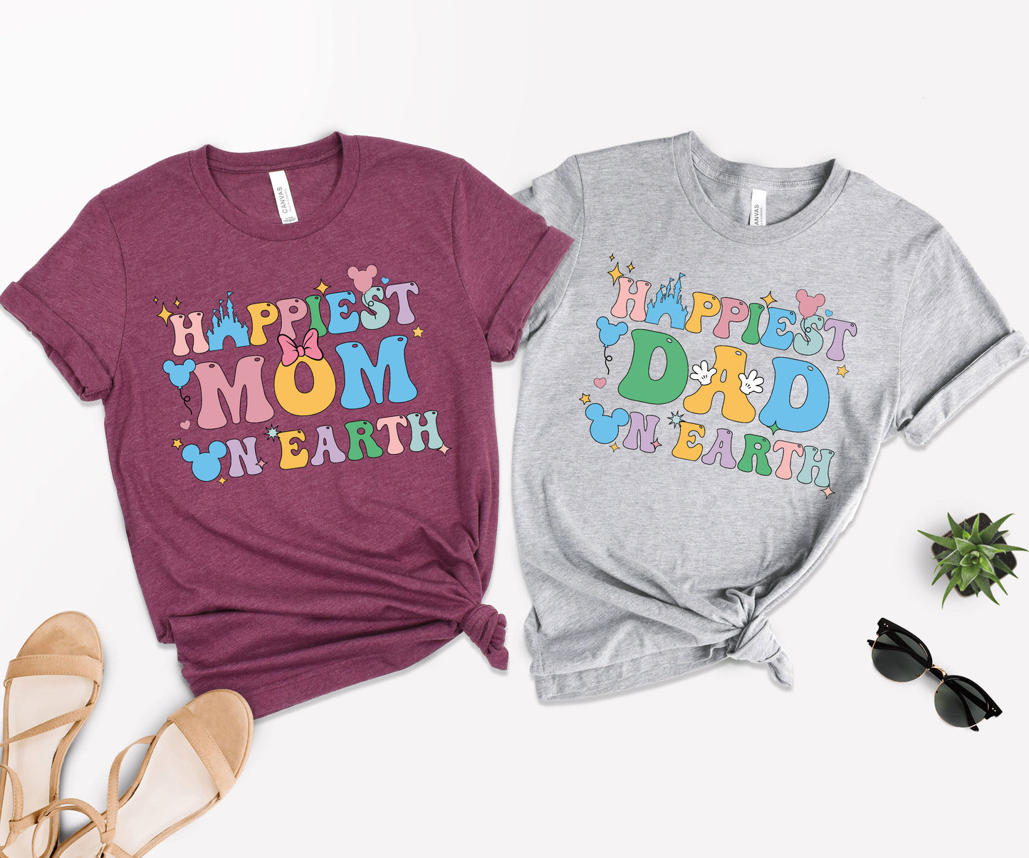 Happiest Mom on Earth Shirt, Happiest Dad Shirt, Disney Family Tees-newamarketing