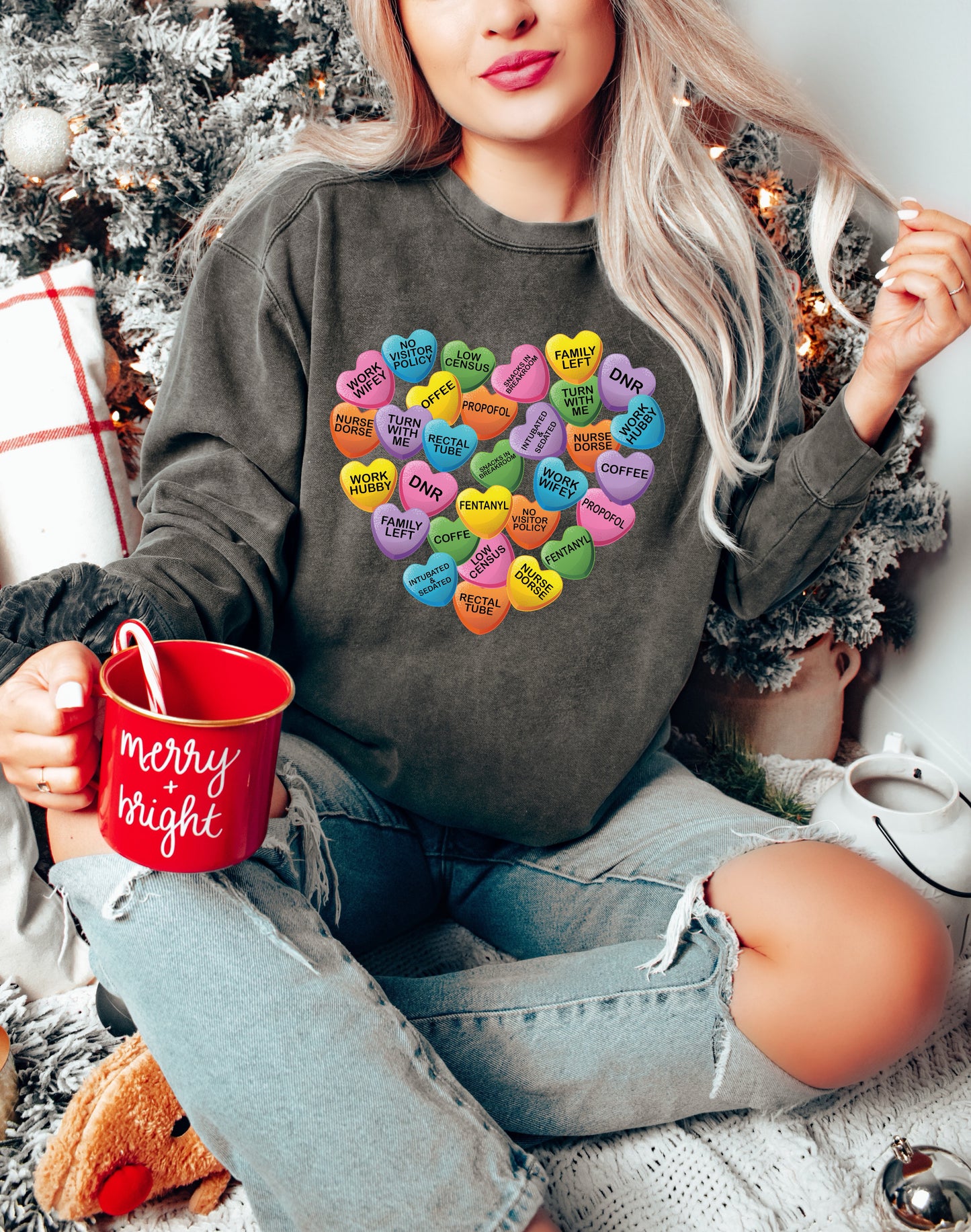 Comfort Color Sweatshirt, Nurse Sweatshirts, Cute Nurse Sweatshirt-newamarketing