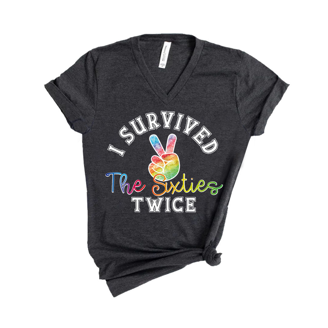 I Survived The 60s Twice T-Shirt, 60th Birthday T-Shirt, Birthday Shirts-newamarketing