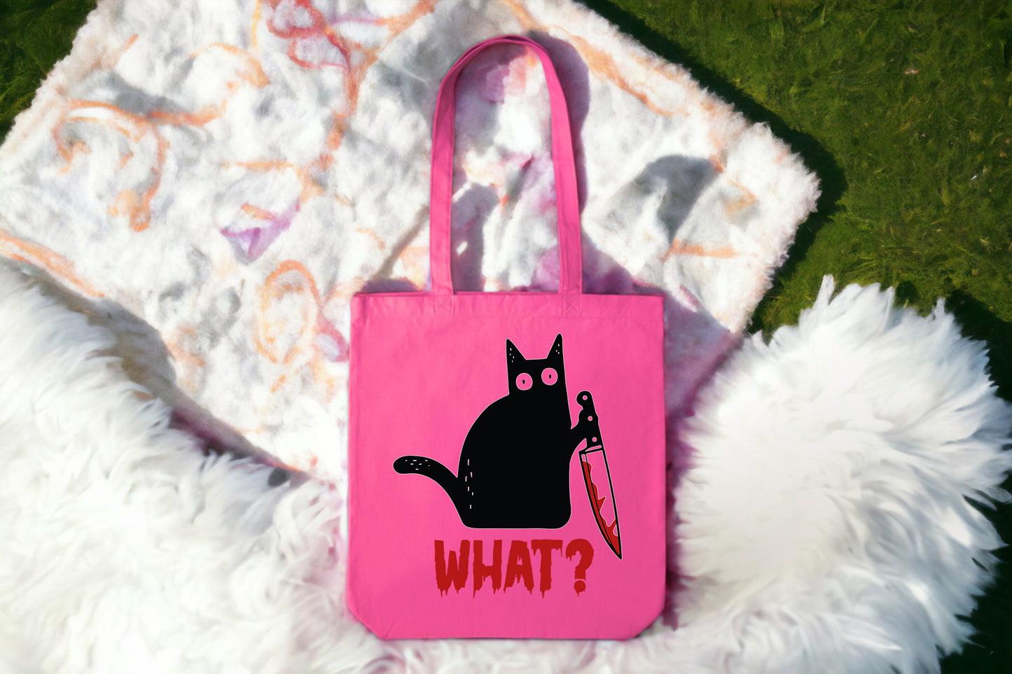 Black Cat Tote Bag, Cat Tote Bag, Funny Cat Tote Bag-newamarketing
