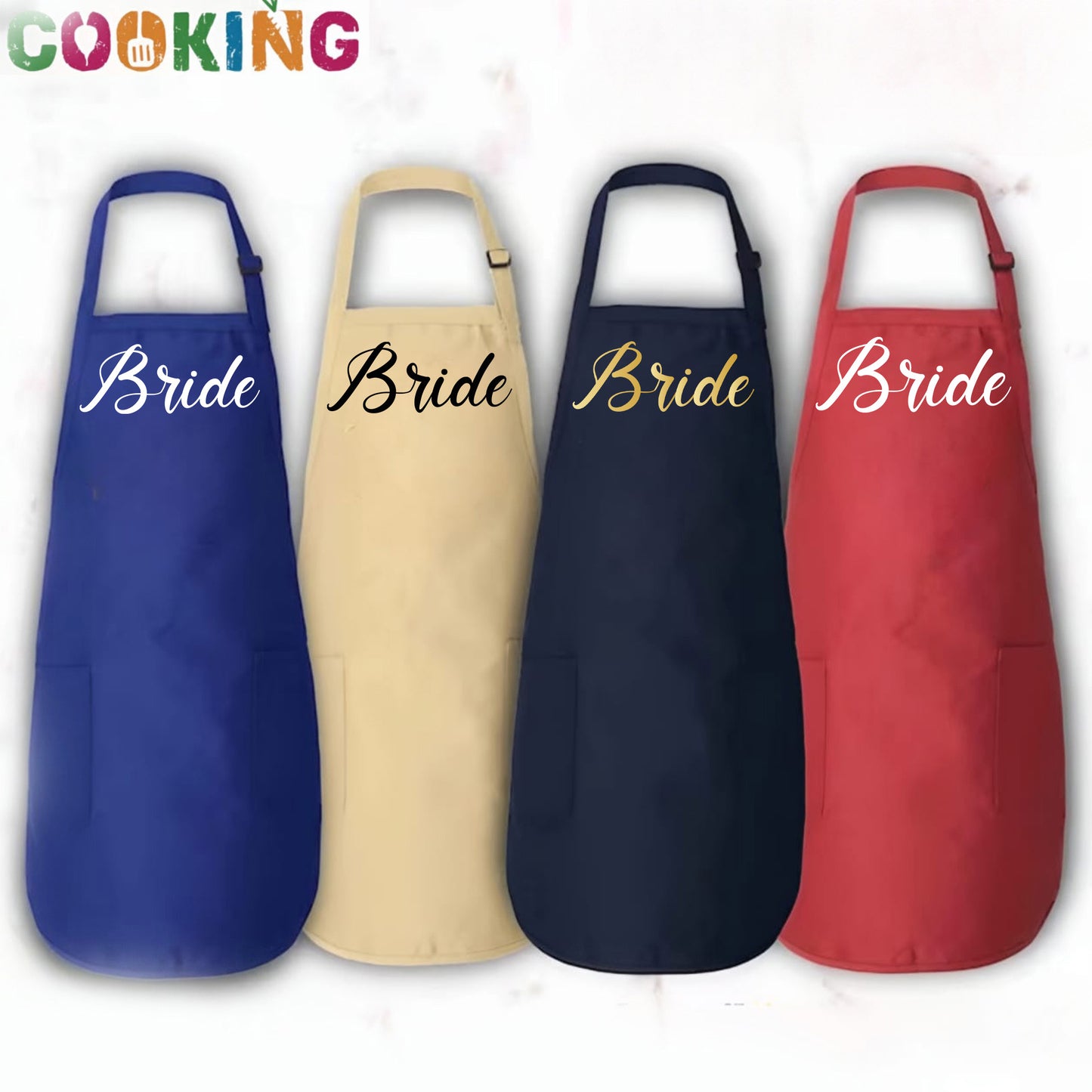 Cute Apron With Pockets, Bride To Be Apron, Wedding Shower Gift For Bride-newamarketing