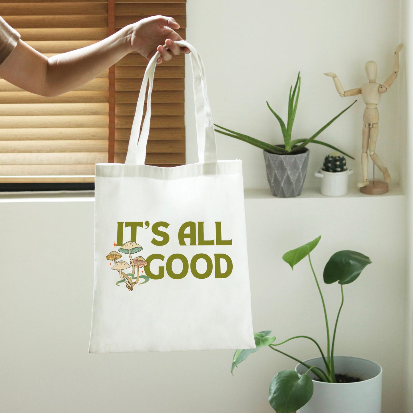 It's All Good, Aesthetic Tote Bag, Inspirational Bag, Canvas Tote Bag-newamarketing