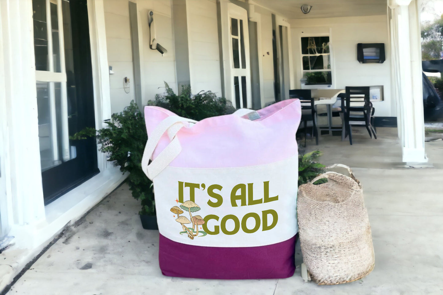It's All Good Tote Bag, Inspirational Bag, Tri Color Tote Bag-newamarketing