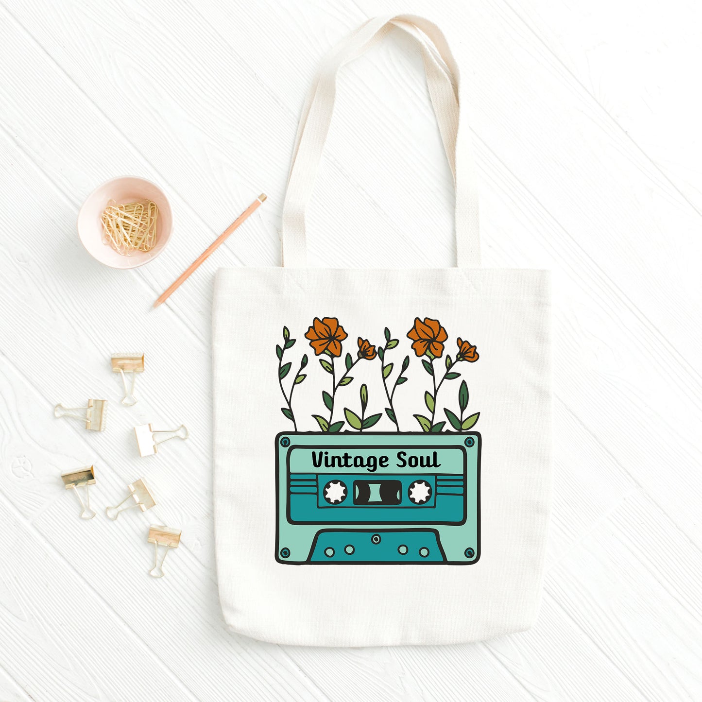 Vintage Tote Bag, Cassette Tote Bag, Music Tote Bag-newamarketing