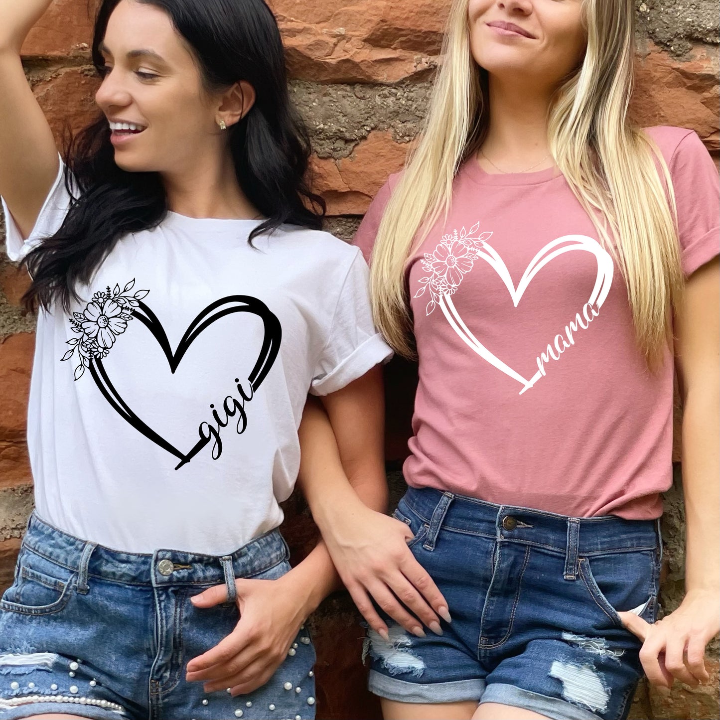 Custom Text Heart Line Shirt, Mom Heart Line Shirt, Personalized Mom Shirt-newamarketing