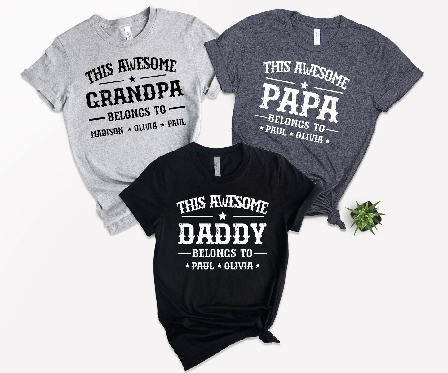 This Awesome Belongs to Shirt, Dad Shirt with Kids Names, Custom Dad Tee-newamarketing
