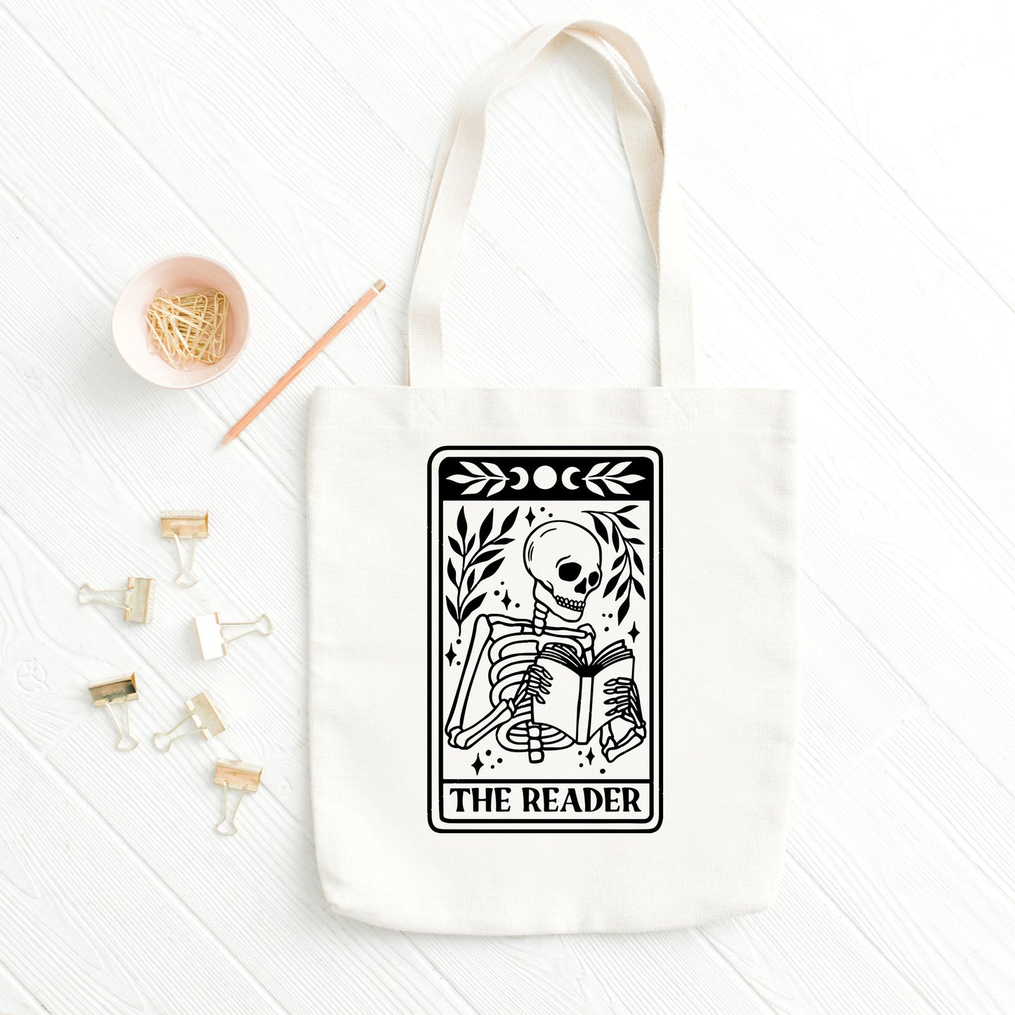 Bookish Tote Bag, Skeleton Tote Bag, Book Lover Gifts Ideas-newamarketing