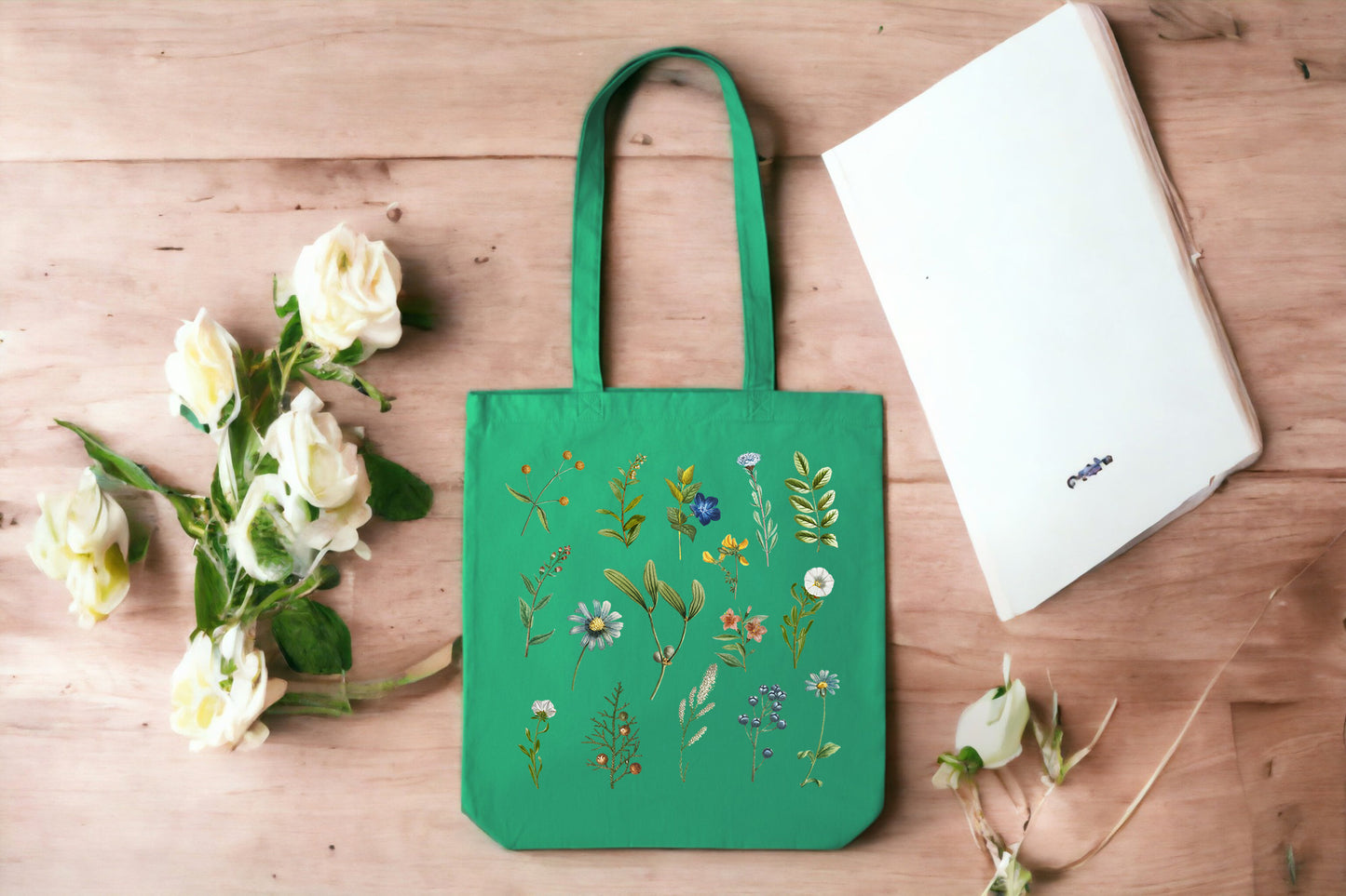 Wildflowers Tote Bag, Floral Tote Bag, Botanical Tote Bag-newamarketing