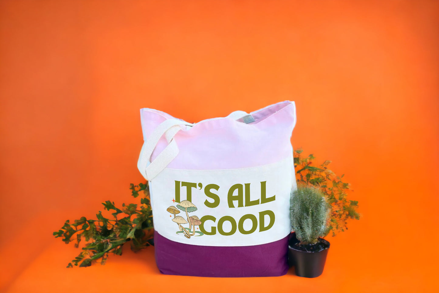It's All Good Tote Bag, Inspirational Bag, Tri Color Tote Bag-newamarketing