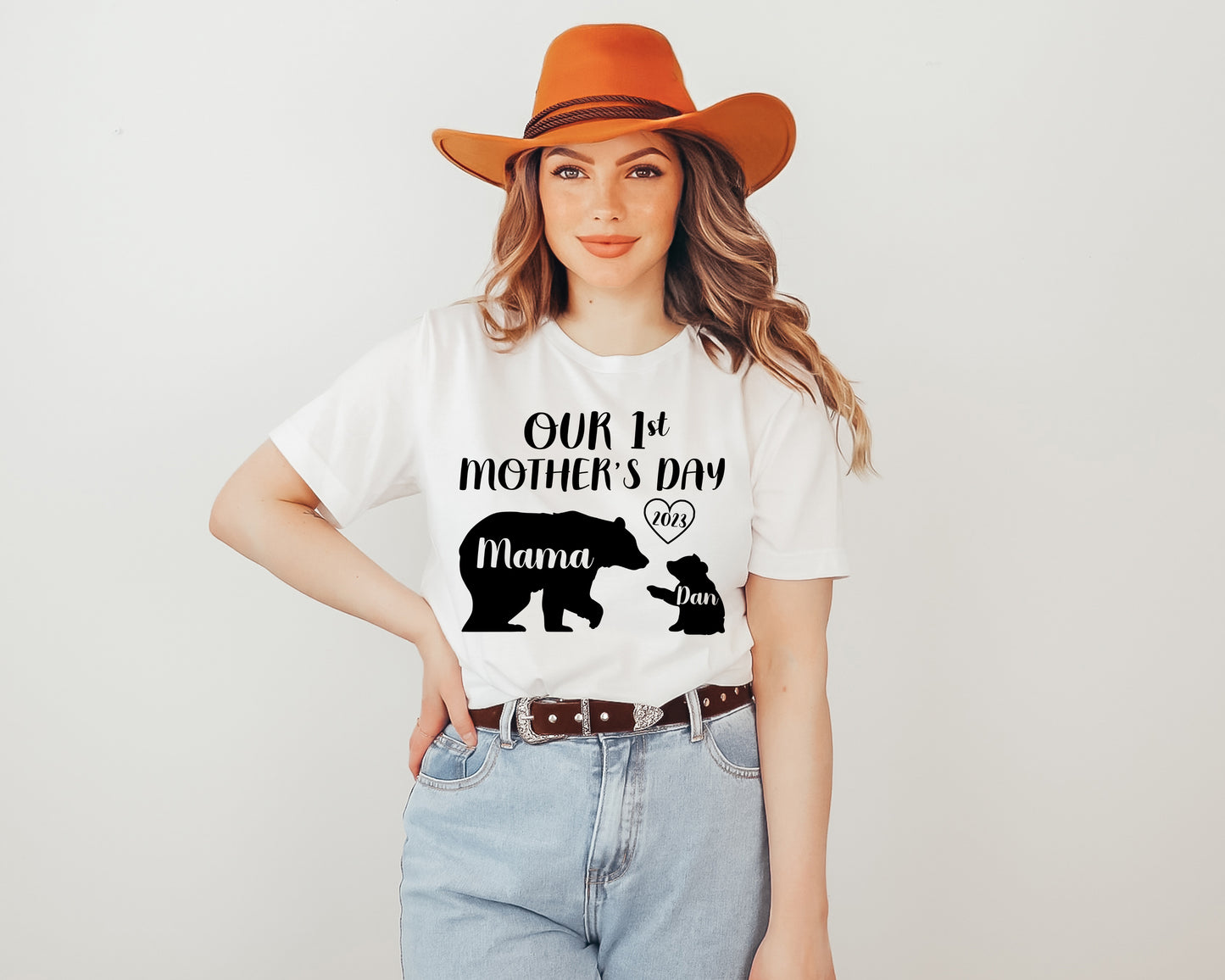 Our 1st Mother's Day Shirt, Mama Bear Shirt with Kids Name, Custom Mom Shirt-newamarketing