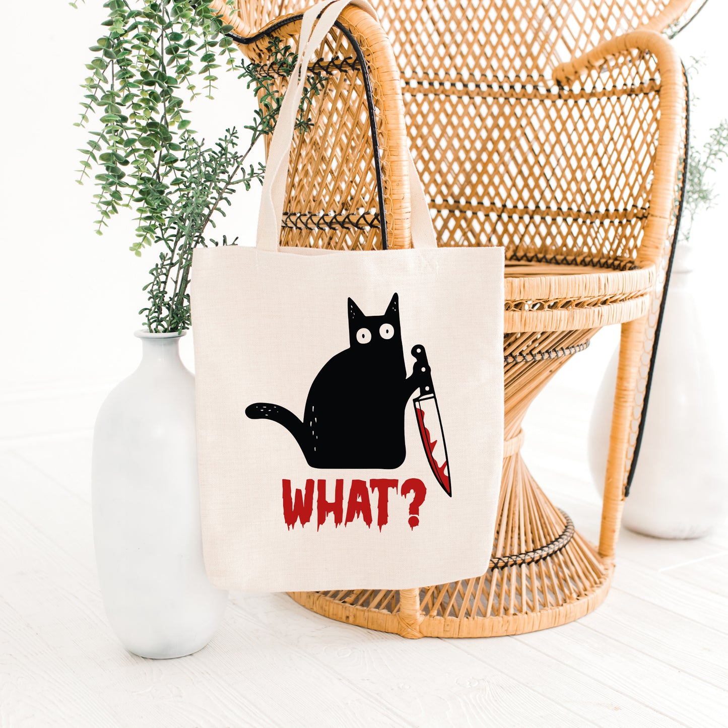 Black Cat Tote Bag, Cat Tote Bag, Funny Cat Tote Bag-newamarketing