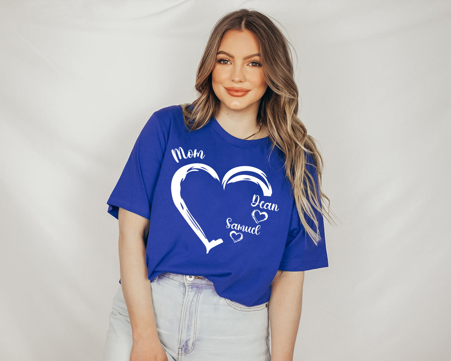 Personalized Mom Shirt, Mom Heart Shirt, Mom Shirt with Kids Name-newamarketing