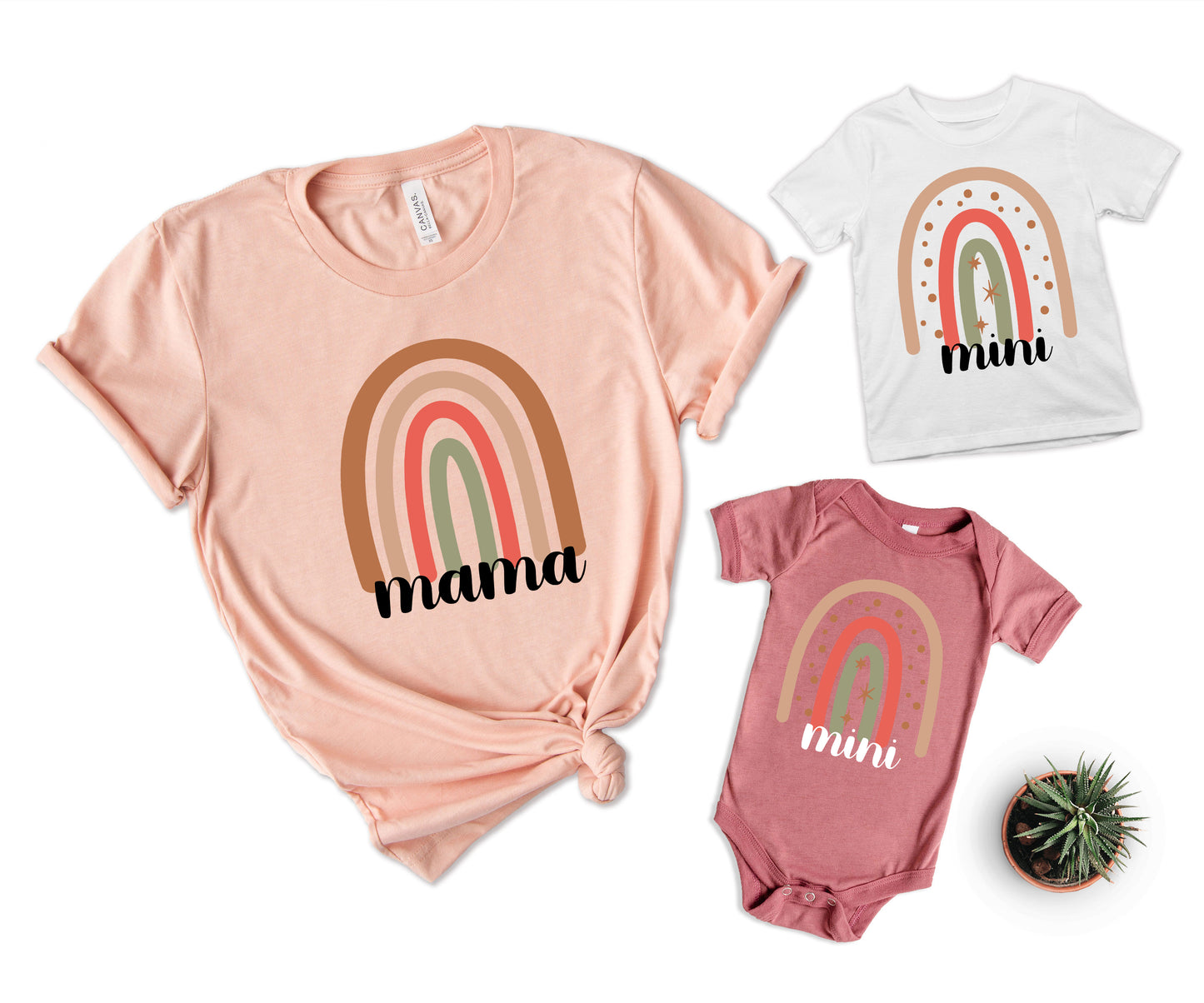 Mama And Mini Matching Shirts, Mama Rainbow Shirt, Cute Rainbow Shirt-newamarketing