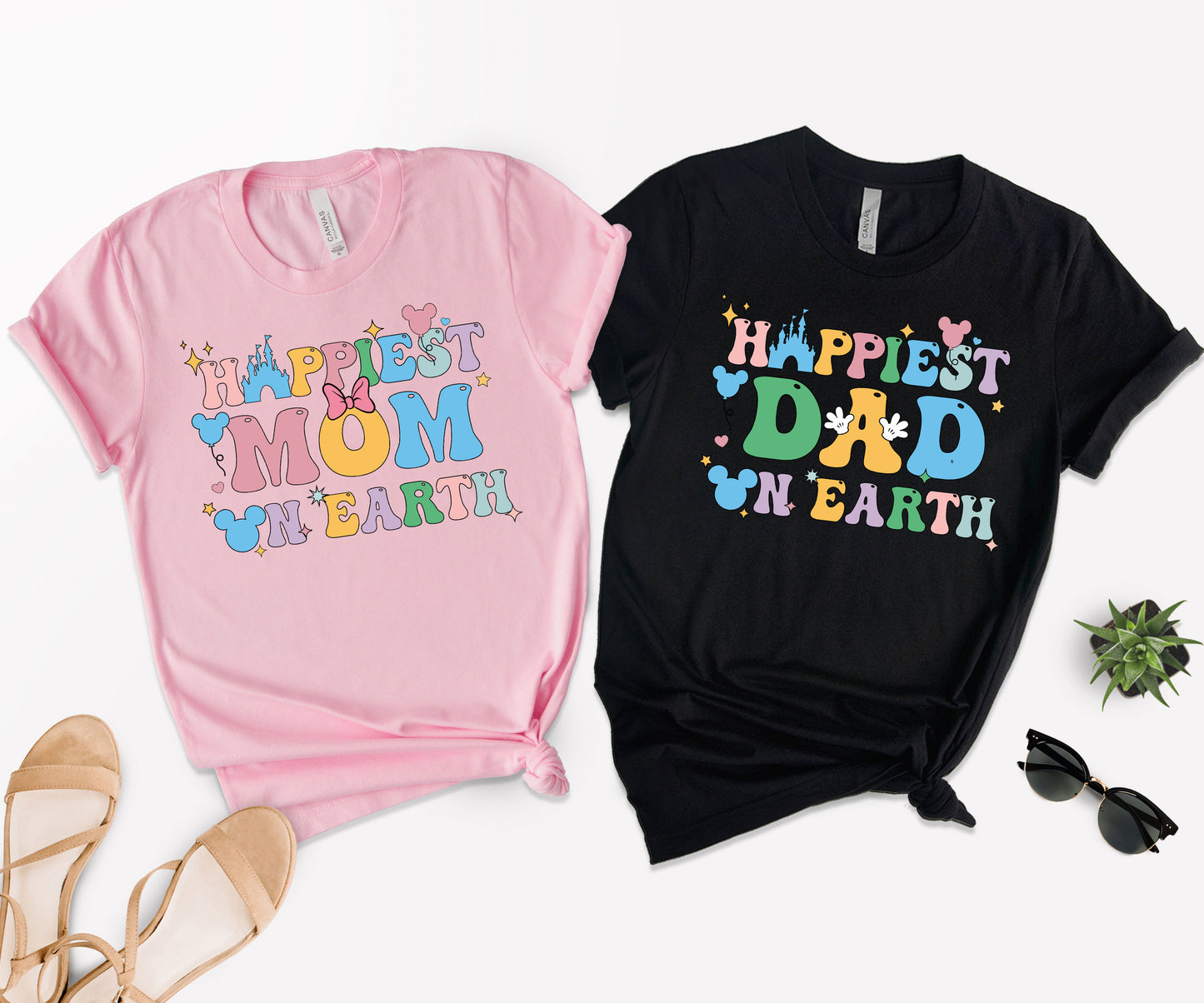 Happiest Mom on Earth Shirt, Happiest Dad Shirt, Disney Family Tees-newamarketing