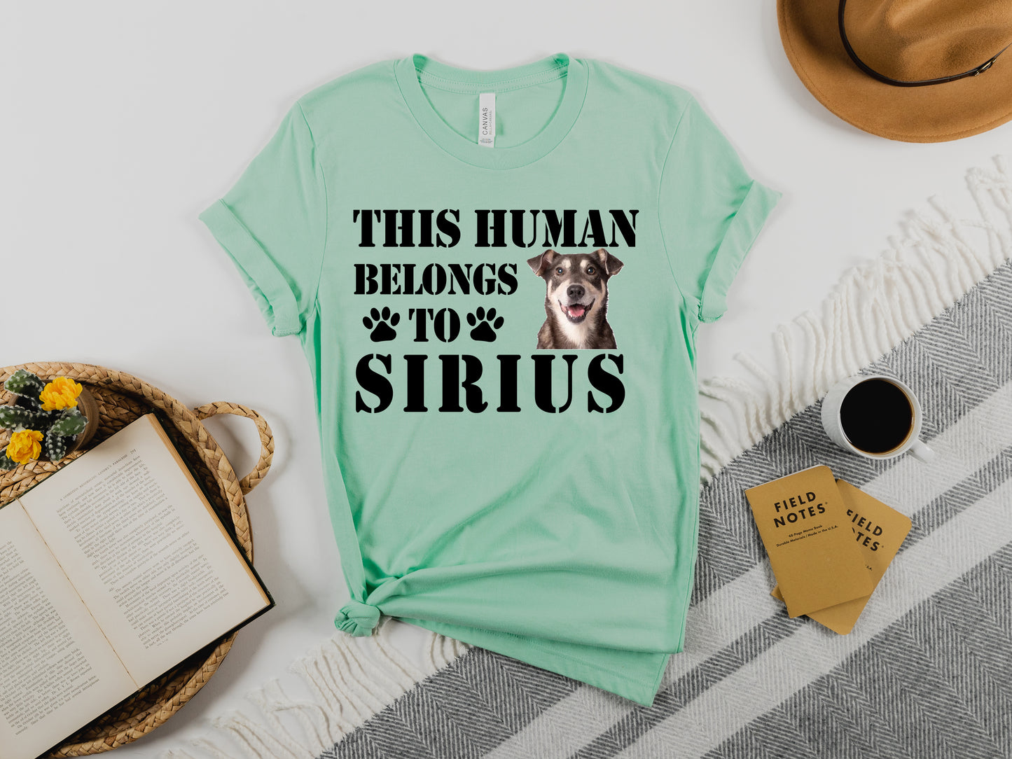 This Human Belongs to Shirt, Custom Dog Dad Shirt, Custom Photo Pet Shirt-newamarketing