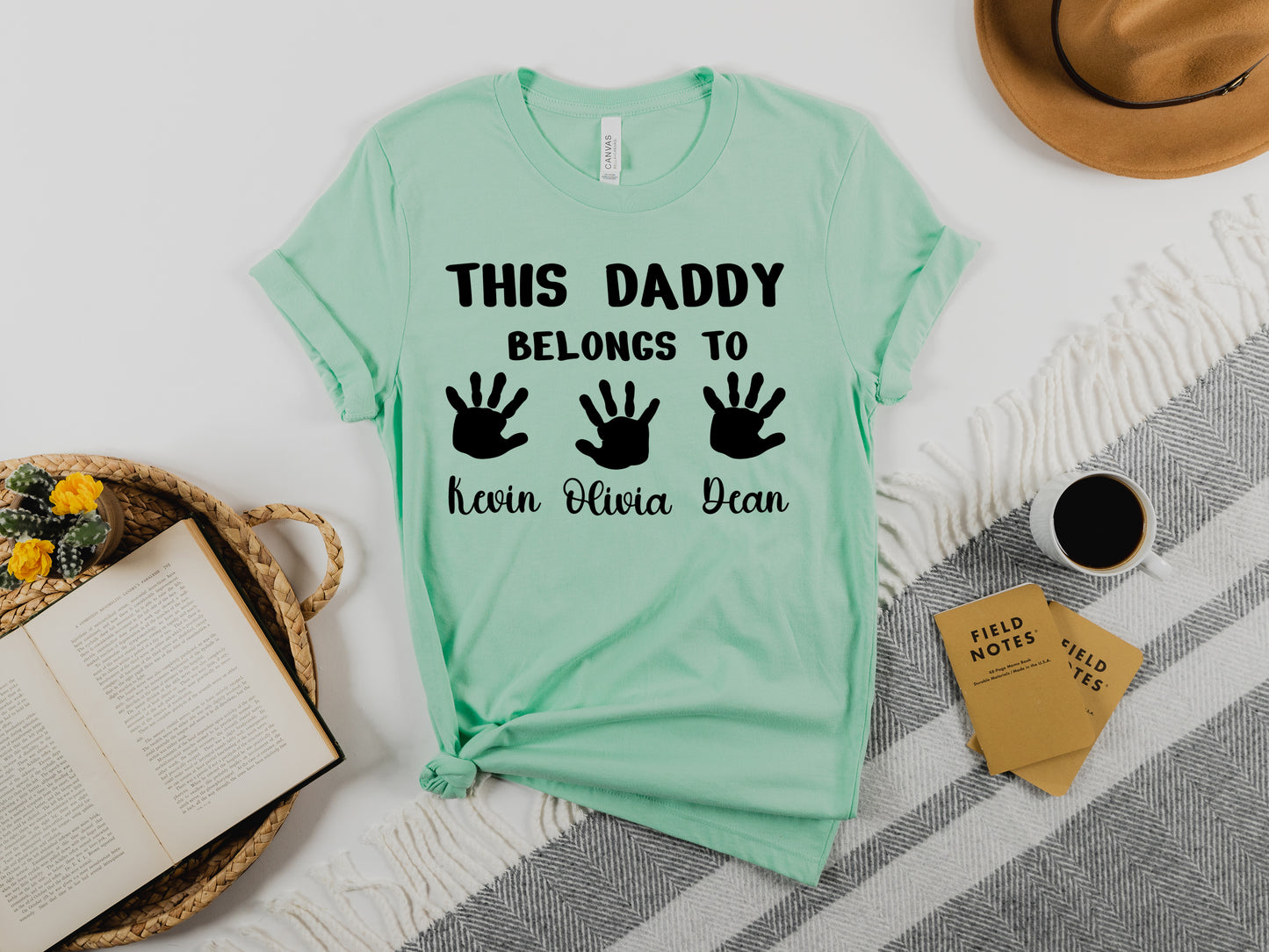 Custom Dad Shirt, This Daddy Belongs to Shirt, Dad Shirt with Kids Names-newamarketing