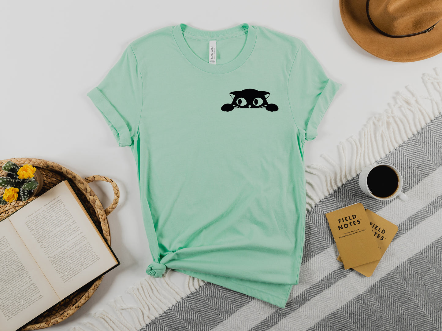 Cat Pocket Shirt, Black Cat Shirt, Cat Shirt-newamarketing