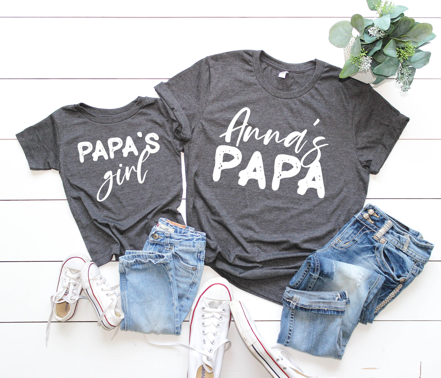Papa and Papa's Girl Shirts, Custom Matching Papa Shirt, Papa's Girl Shirt-newamarketing