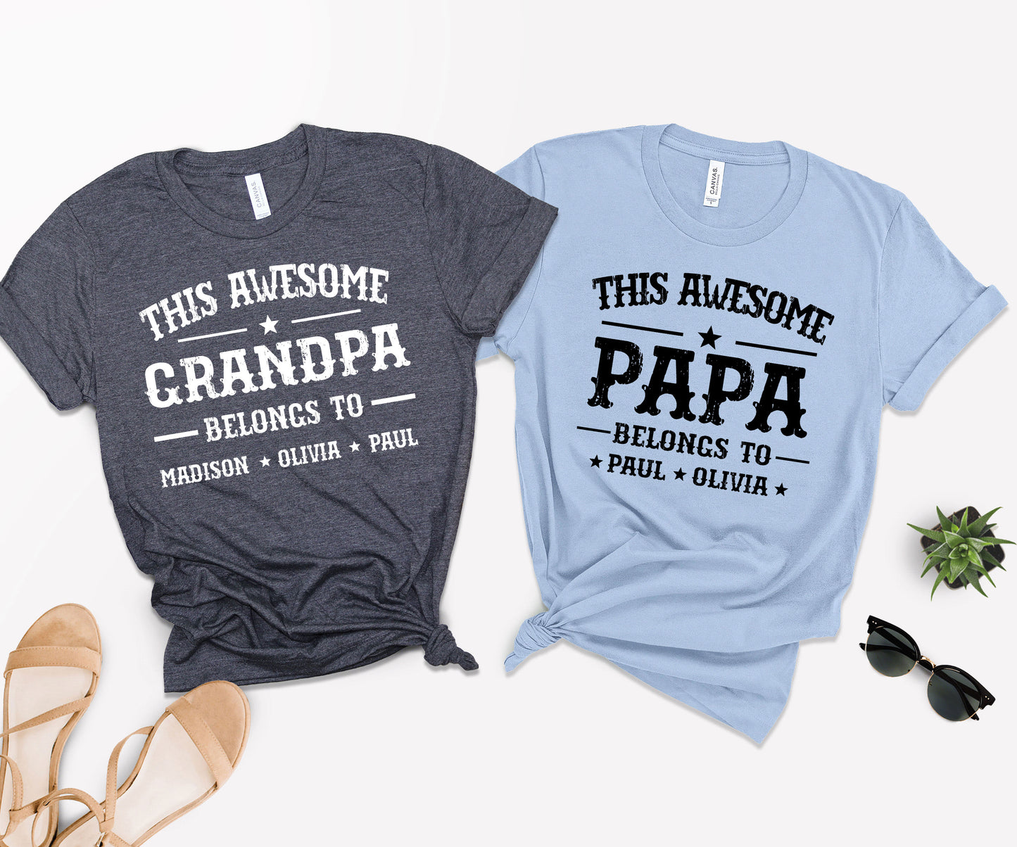 This Awesome Belongs to Shirt, Dad Shirt with Kids Names, Custom Dad Tee-newamarketing