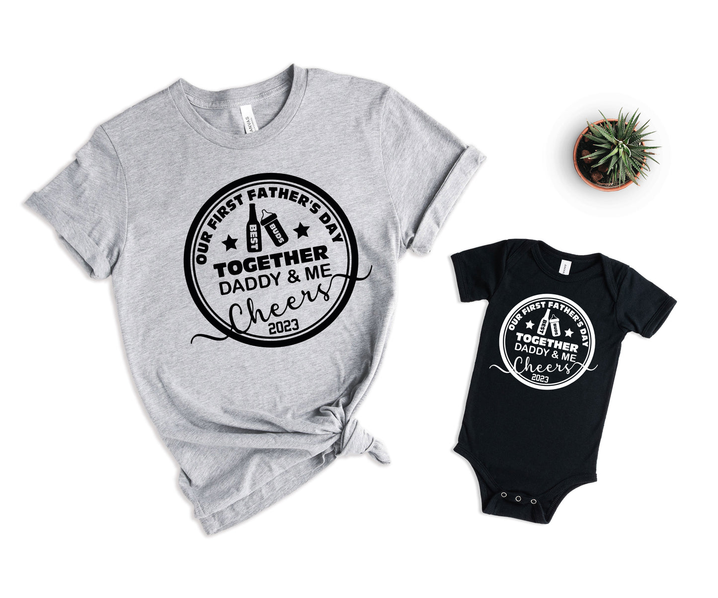 Our First Fathers Day Shirt, Beer Milk Bottle Shirt, Daddy and Me Shirts-newamarketing