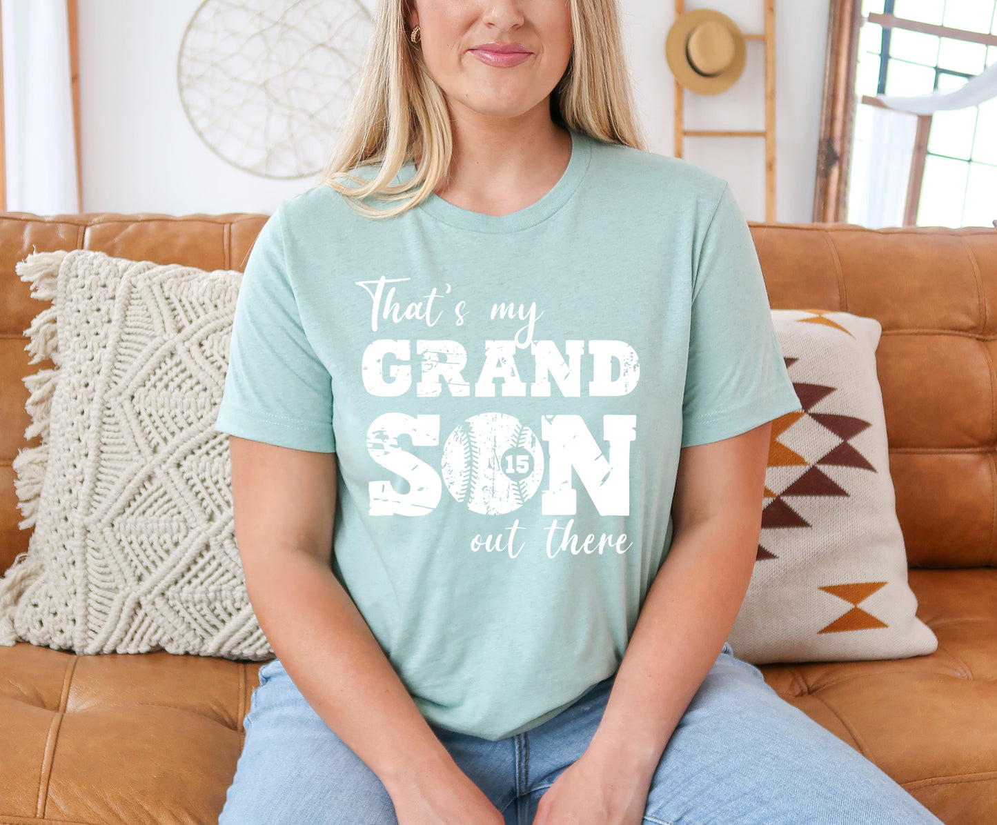 That's My Grandson Shirt, Custom Grandma Baseball Shirt, Grandma Shirt-newamarketing
