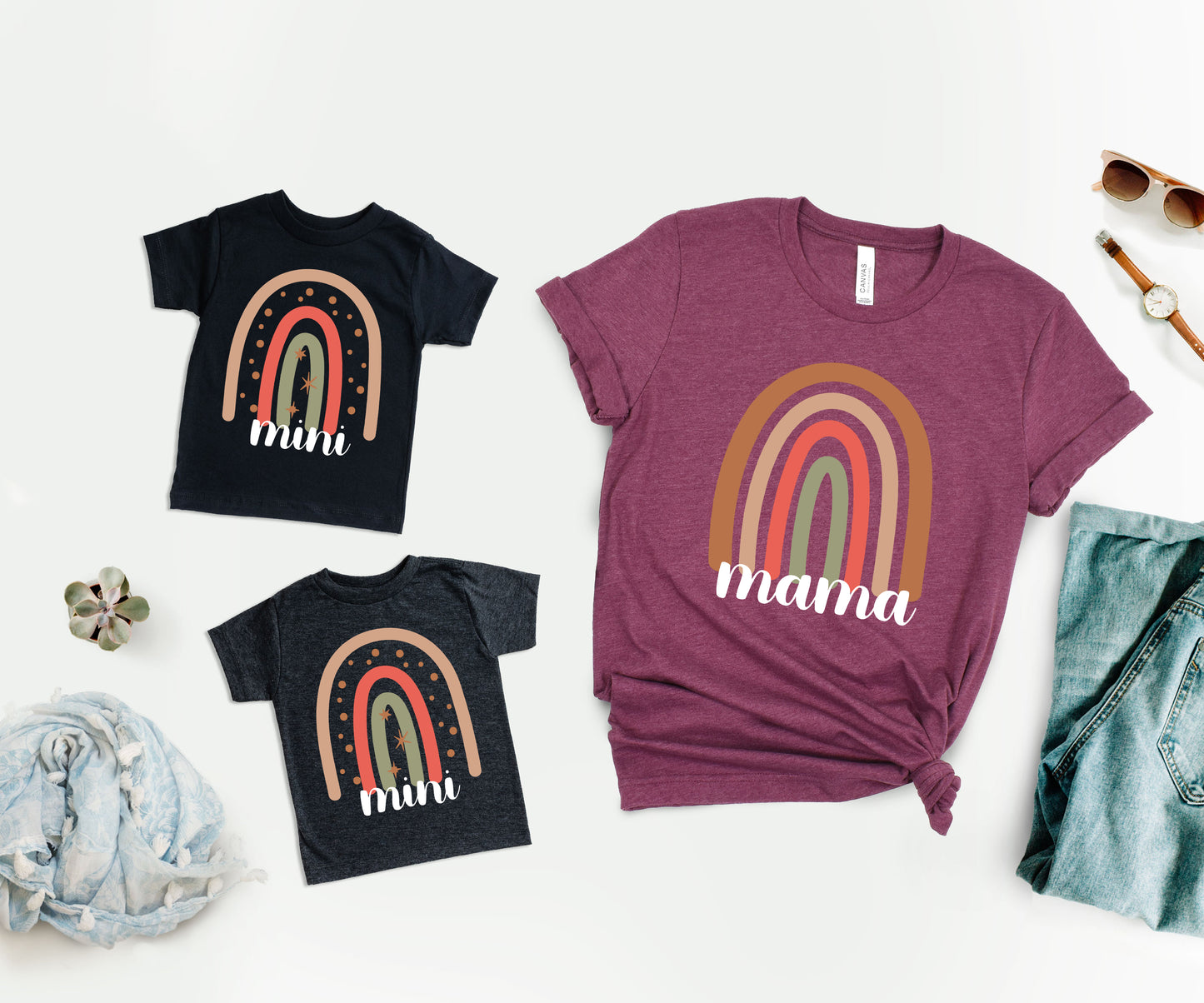 Mama And Mini Matching Shirts, Mama Rainbow Shirt, Cute Rainbow Shirt-newamarketing
