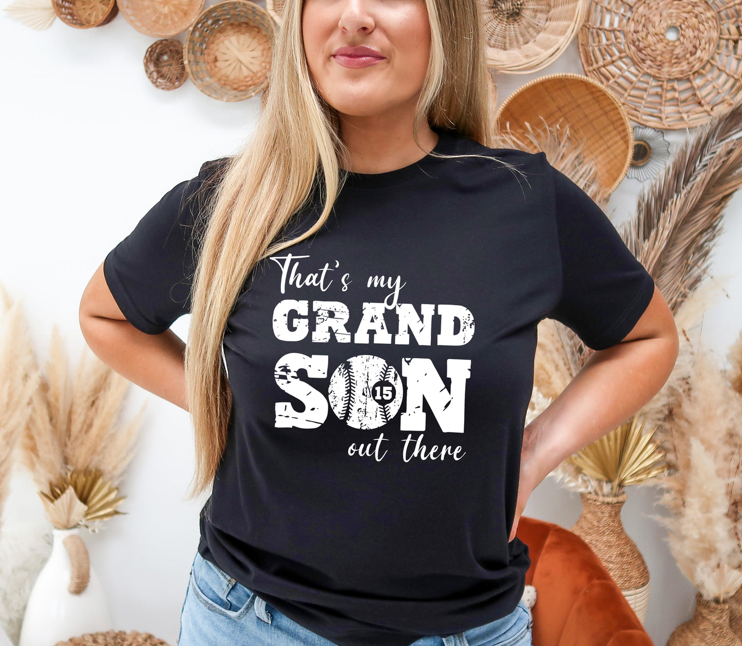That's My Grandson Shirt, Custom Grandma Baseball Shirt, Grandma Shirt-newamarketing