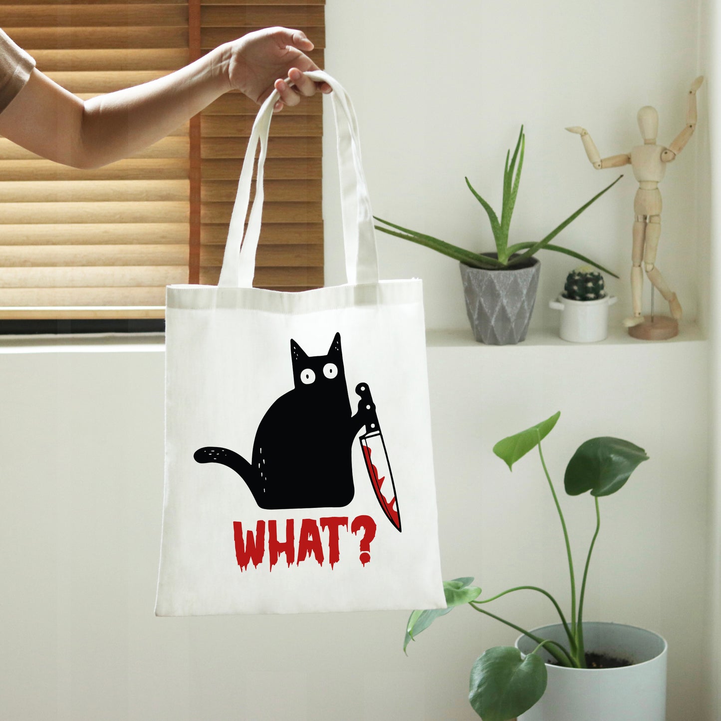 Black Cat Tote Bag, Cat Tote Bag, Funny Cat Tote Bag-newamarketing