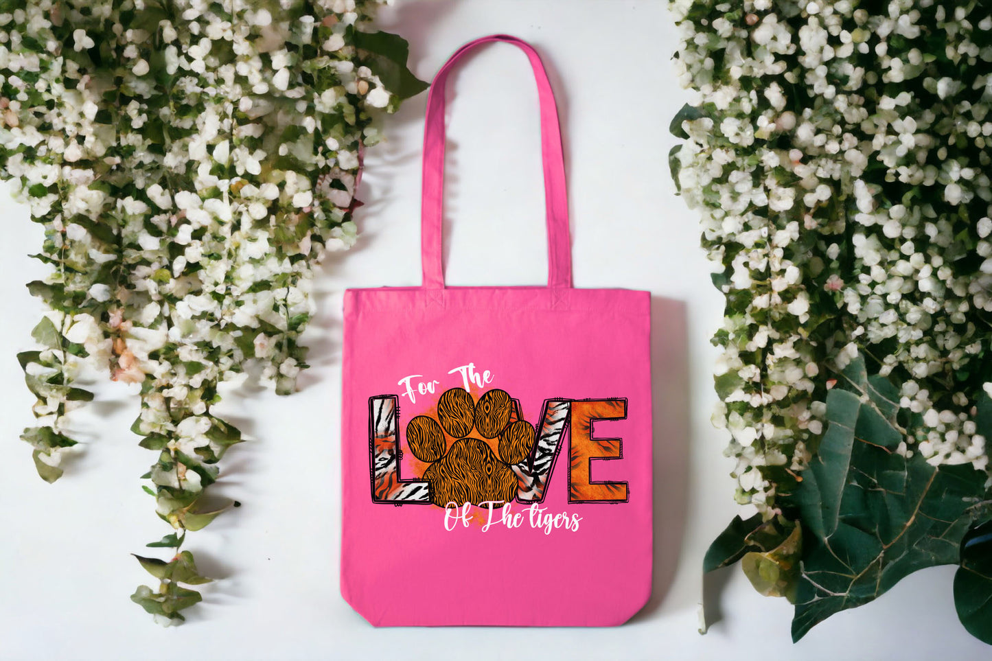 Paw Print Tote Bag, Canvas Tote Bag, Pet Lover Gifts, Tiger Tote-newamarketing
