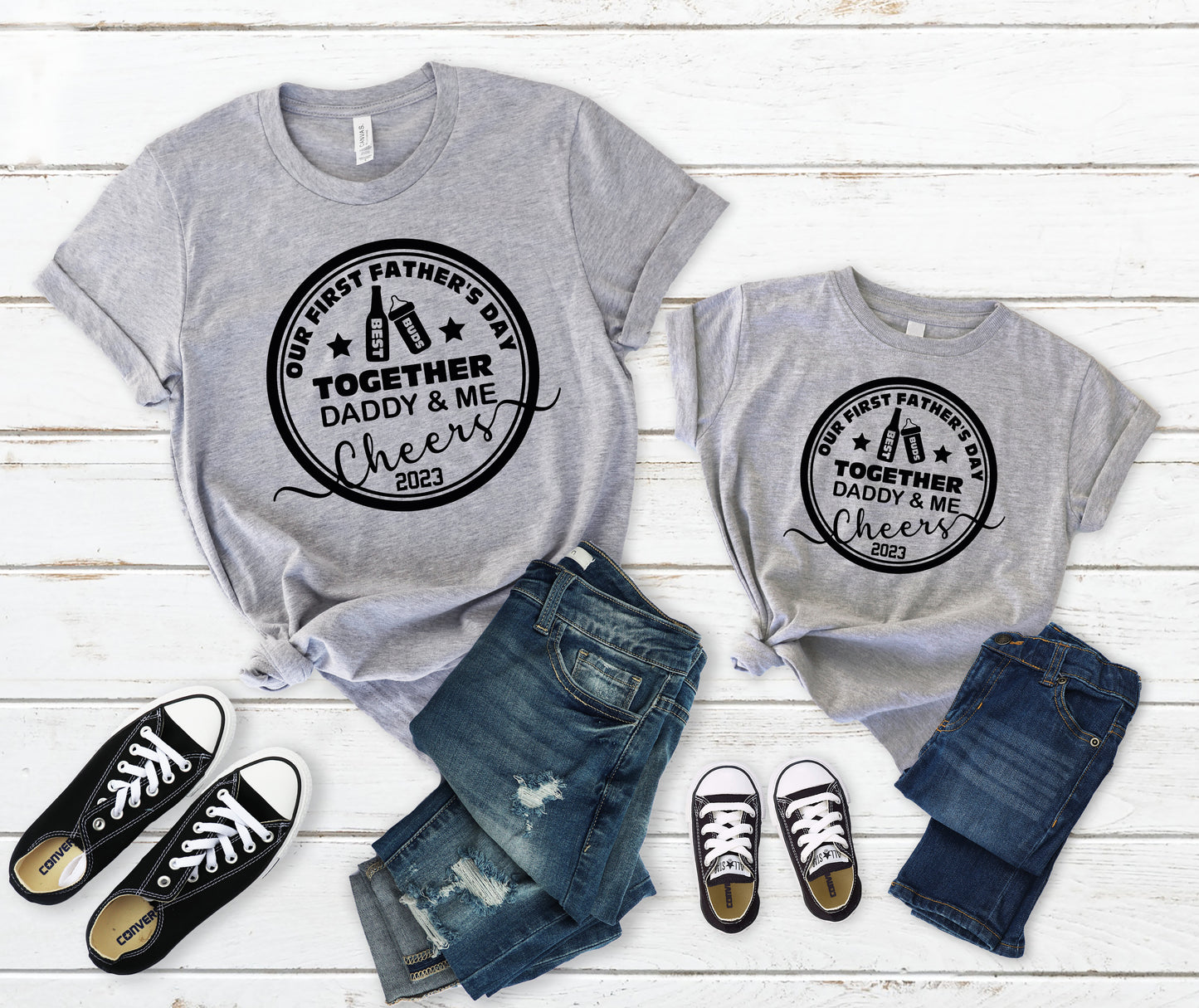 Our First Fathers Day Shirt, Beer Milk Bottle Shirt, Daddy and Me Shirts-newamarketing