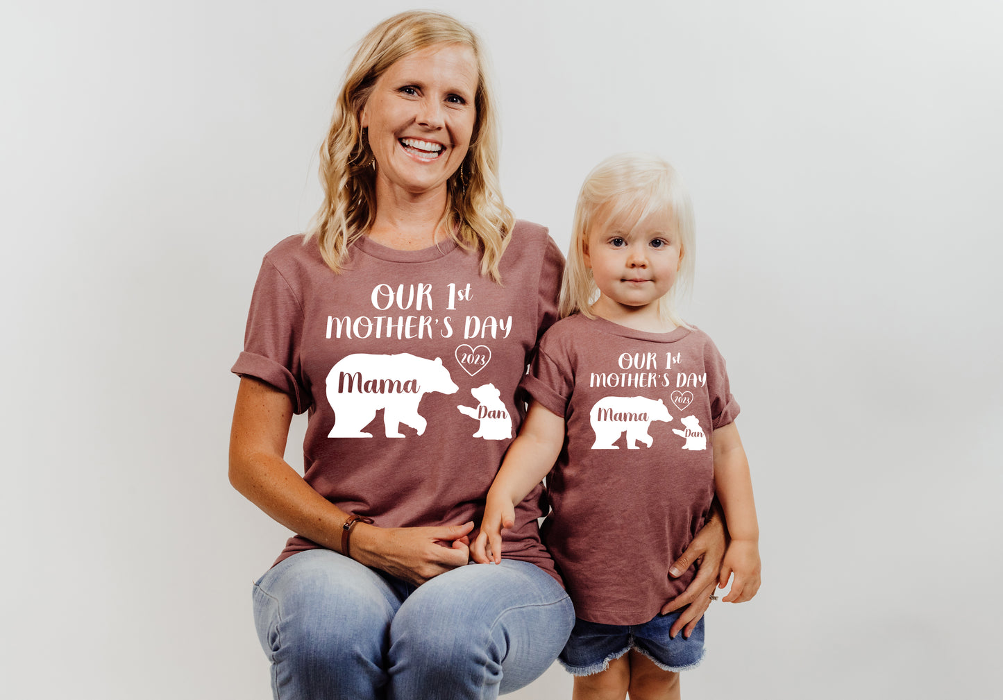 Our 1st Mother's Day Shirt, Mama Bear Shirt with Kids Name, Custom Mom Shirt-newamarketing