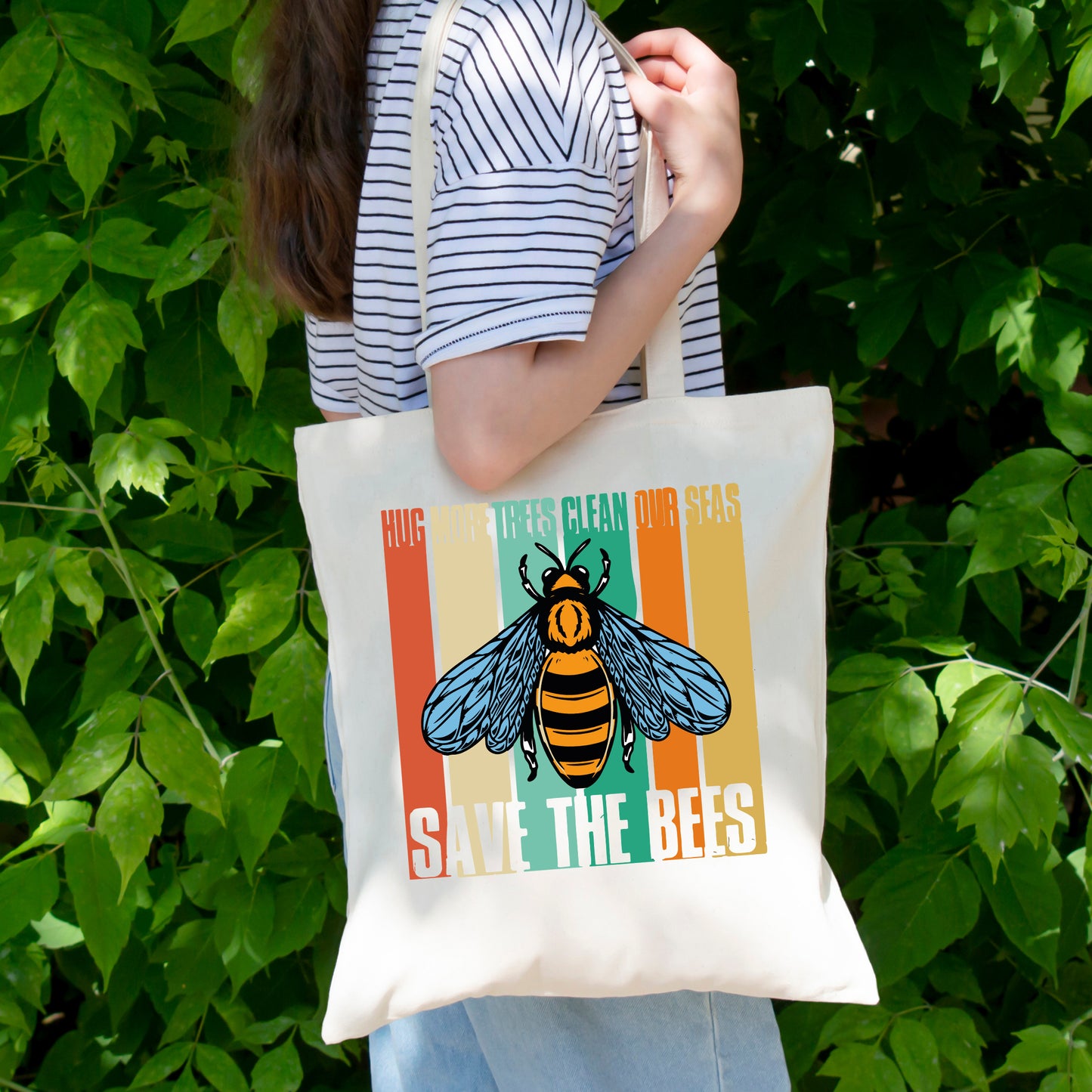 Save The Bees Tote Bag, Canvas Tote Bag, Bee Tote-newamarketing