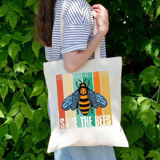 Save The Bees Tote Bag, Canvas Tote Bag, Bee Tote-newamarketing