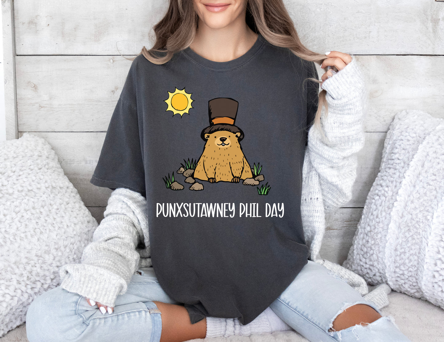 Comfort Color T-Shirts, Punxsutawney Phil Shirt, Groundhog Day Shirts-newamarketing