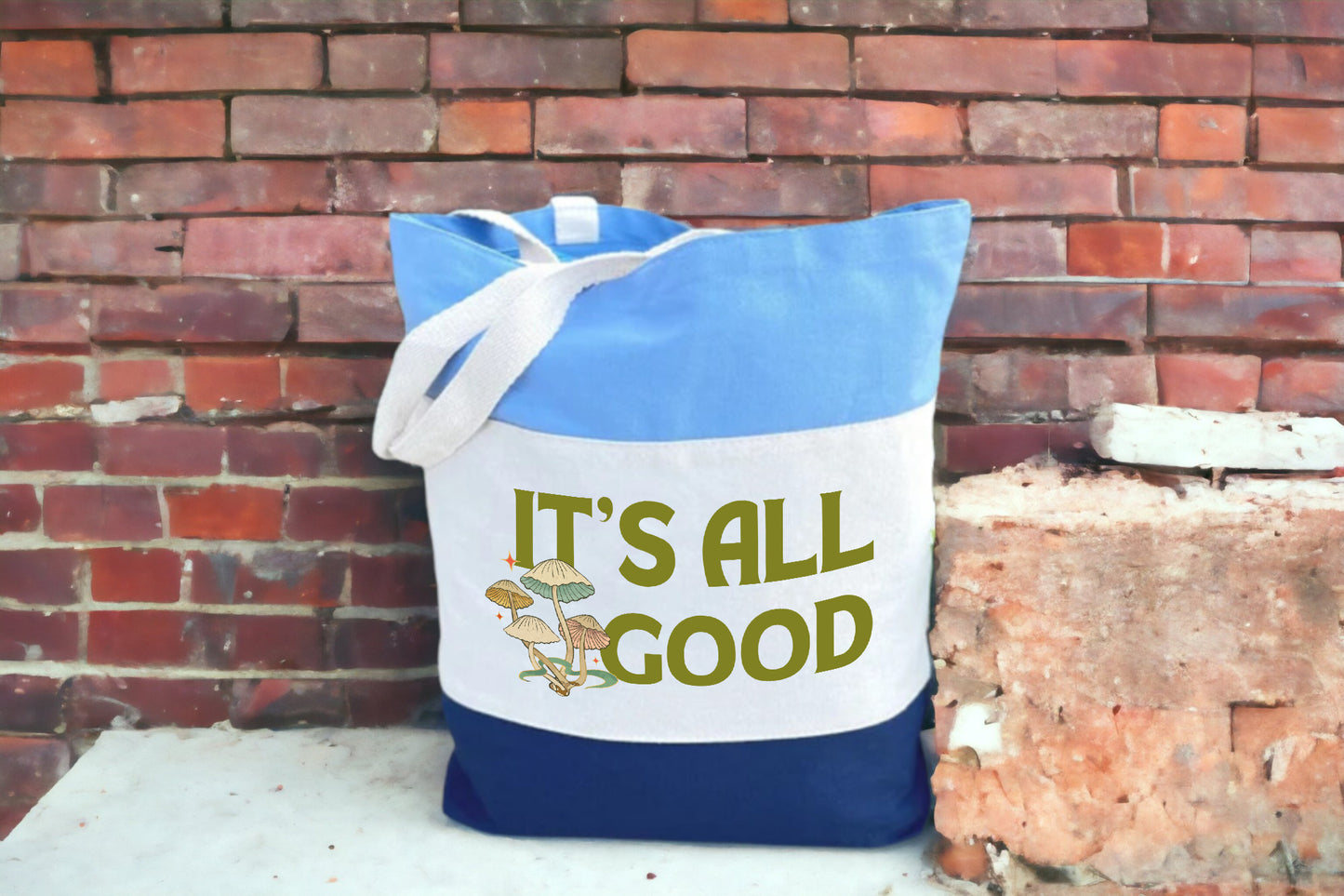 It's All Good Tote Bag, Inspirational Bag, Tri Color Tote Bag-newamarketing