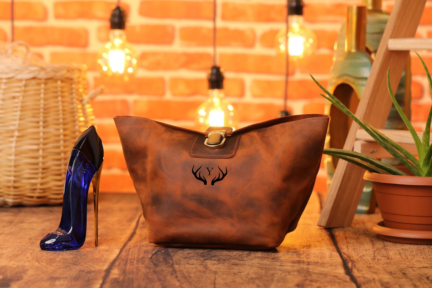 Women Dopp Kit, Toiletry Bag Women, Leather Cosmetic Bag
