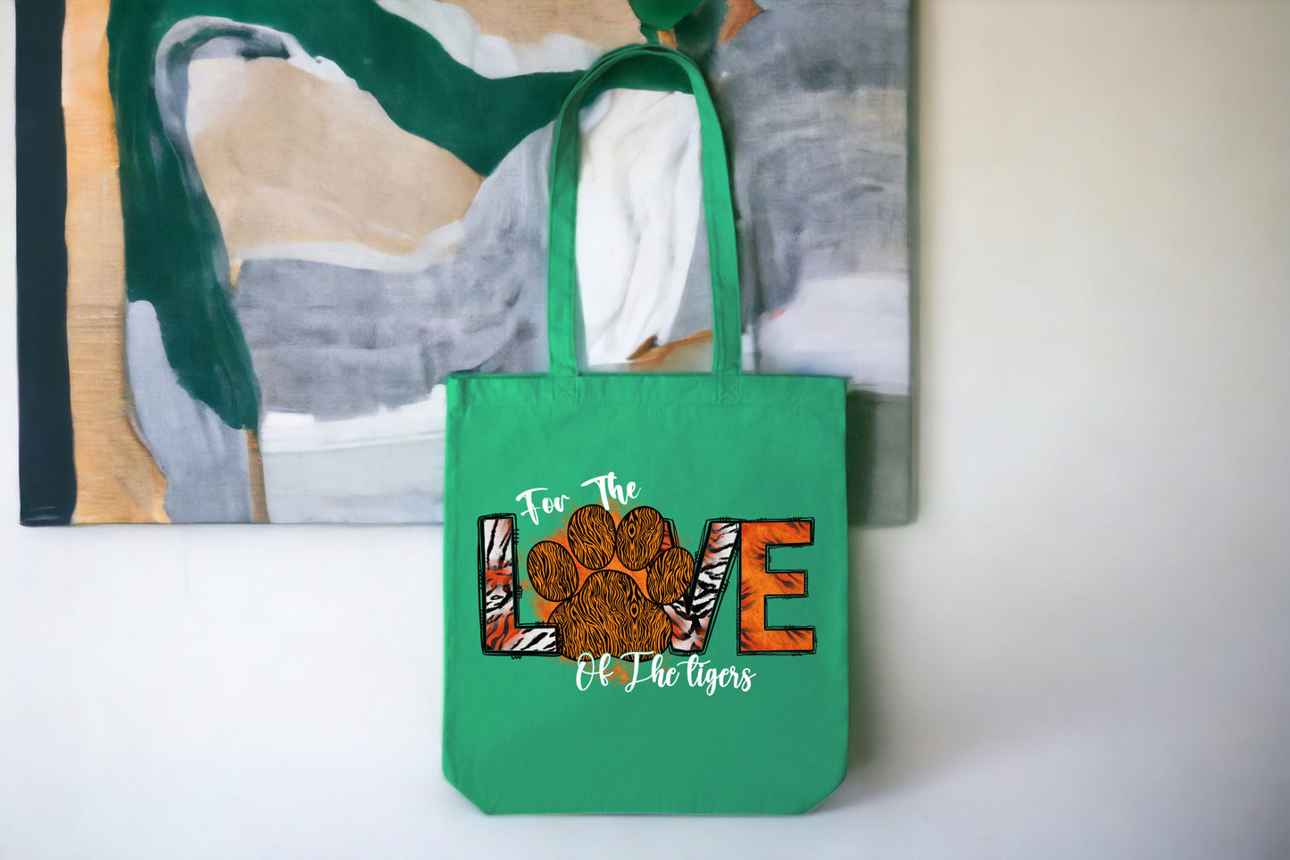 Paw Print Tote Bag, Canvas Tote Bag, Pet Lover Gifts, Tiger Tote-newamarketing