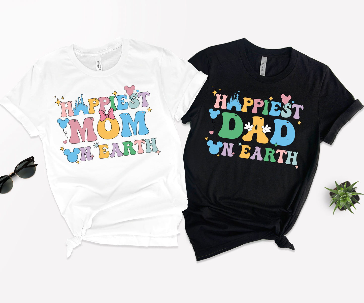 Happiest Mom on Earth Shirt, Happiest Dad Shirt, Disney Family Tees-newamarketing