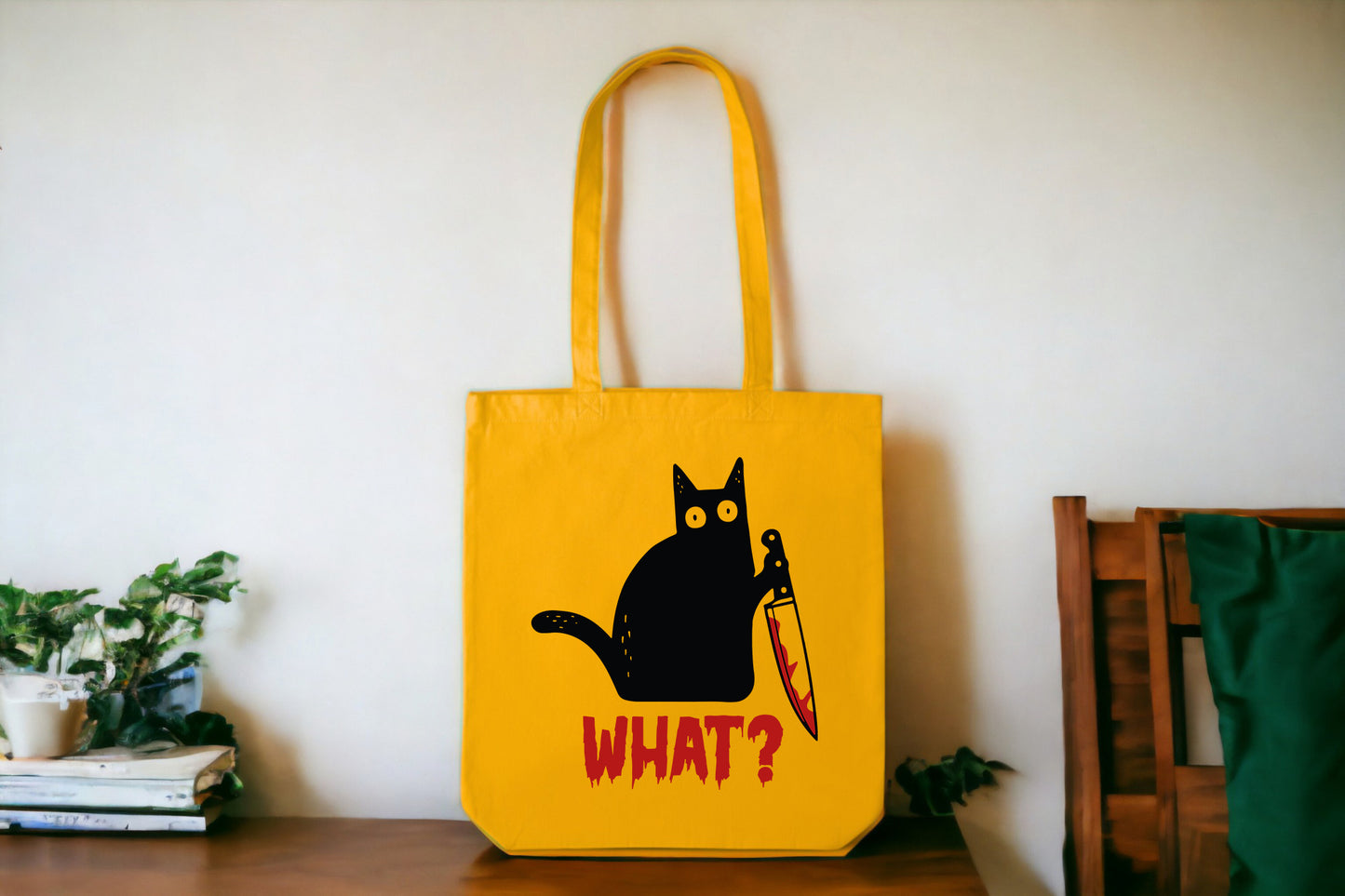 Black Cat Tote Bag, Cat Tote Bag, Funny Cat Tote Bag-newamarketing