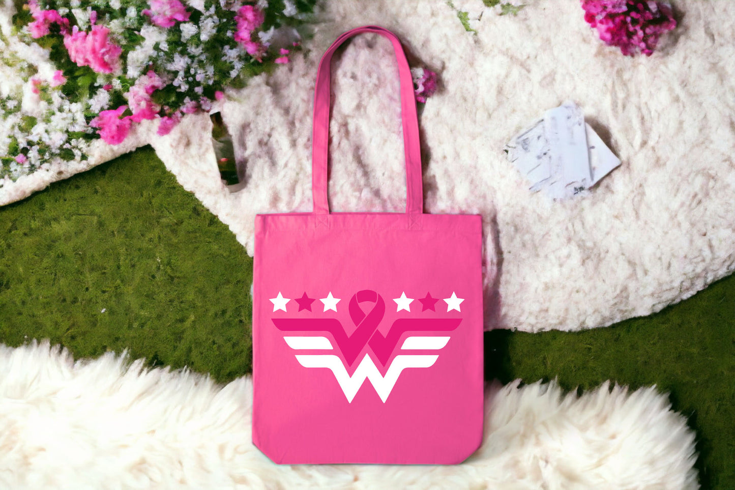 Brest Cancer Pi̇nk Ribbon Tote Bag, Pink Ribbon Bag, Tote Canvas Bags For Women-newamarketing