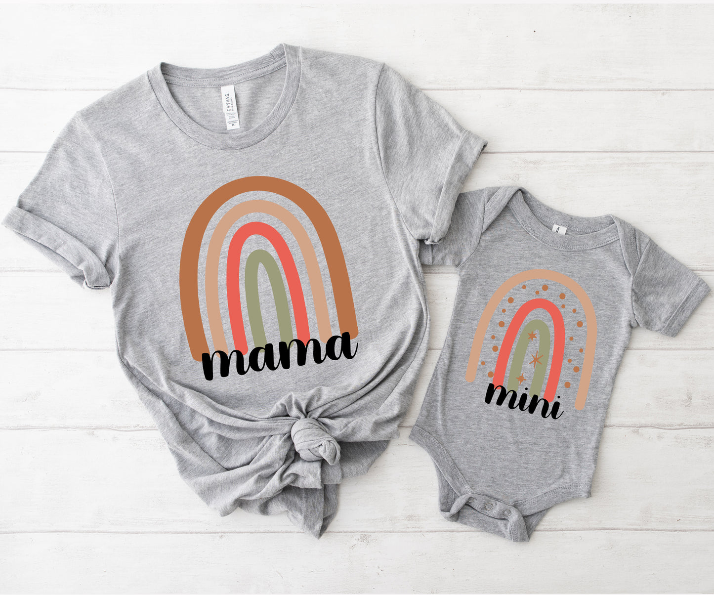 Mama And Mini Matching Shirts, Mama Rainbow Shirt, Cute Rainbow Shirt-newamarketing