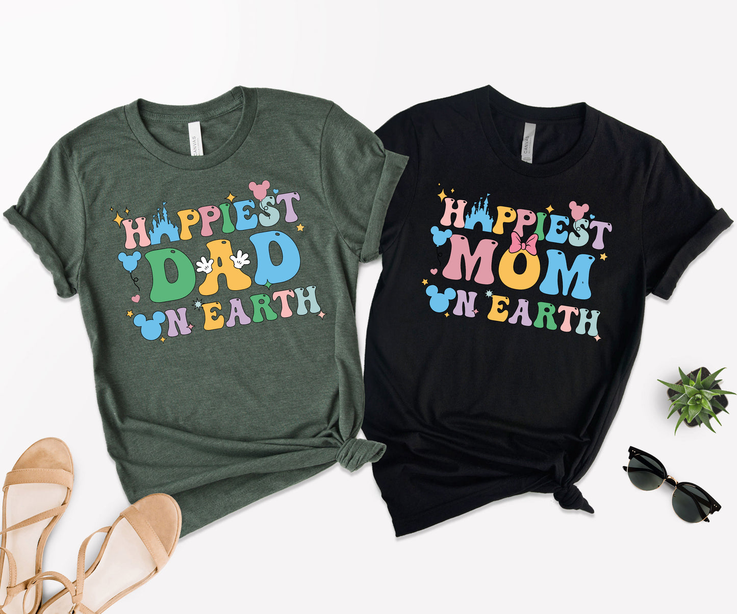 Happiest Mom on Earth Shirt, Happiest Dad Shirt, Disney Family Tees-newamarketing