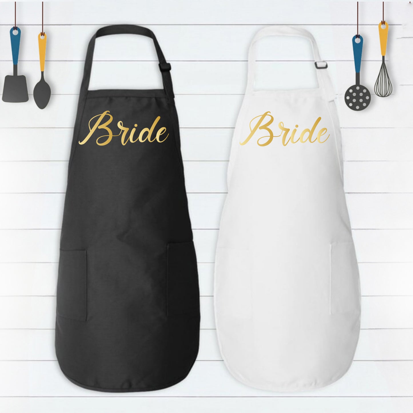 Cute Apron With Pockets, Bride To Be Apron, Wedding Shower Gift For Bride-newamarketing