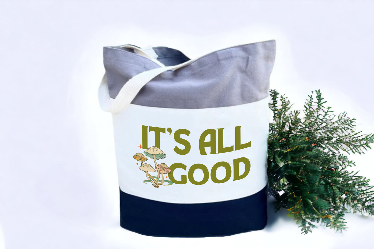 It's All Good Tote Bag, Inspirational Bag, Tri Color Tote Bag-newamarketing