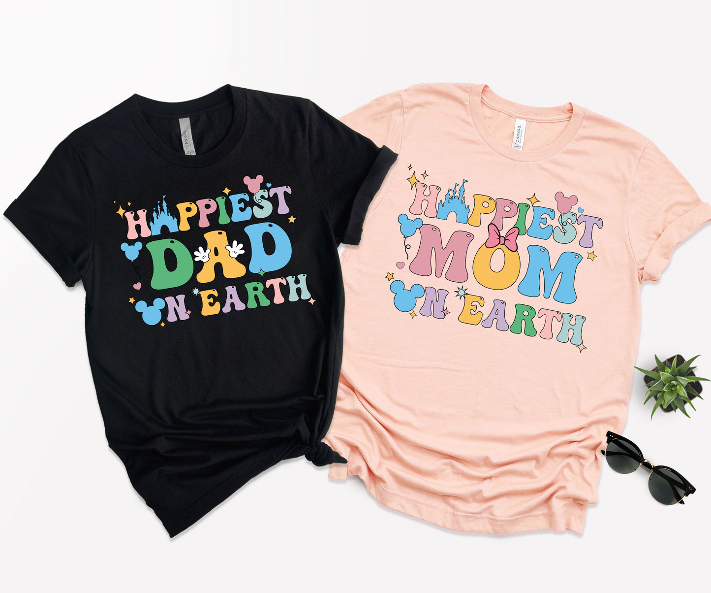 Happiest Mom on Earth Shirt, Happiest Dad Shirt, Disney Family Tees-newamarketing
