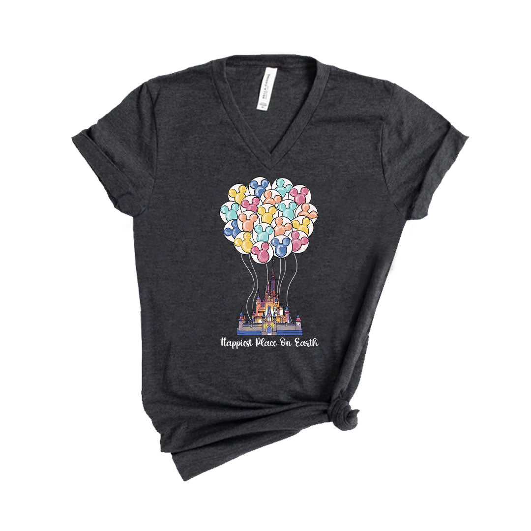 Happiest Place on Earth Shirt, Mickey Balloon Shirt, Disney Castle Shirt-newamarketing