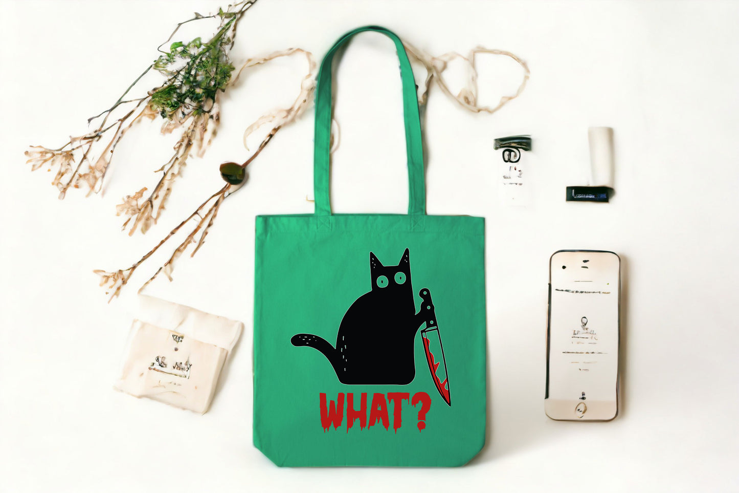 Black Cat Tote Bag, Cat Tote Bag, Funny Cat Tote Bag-newamarketing