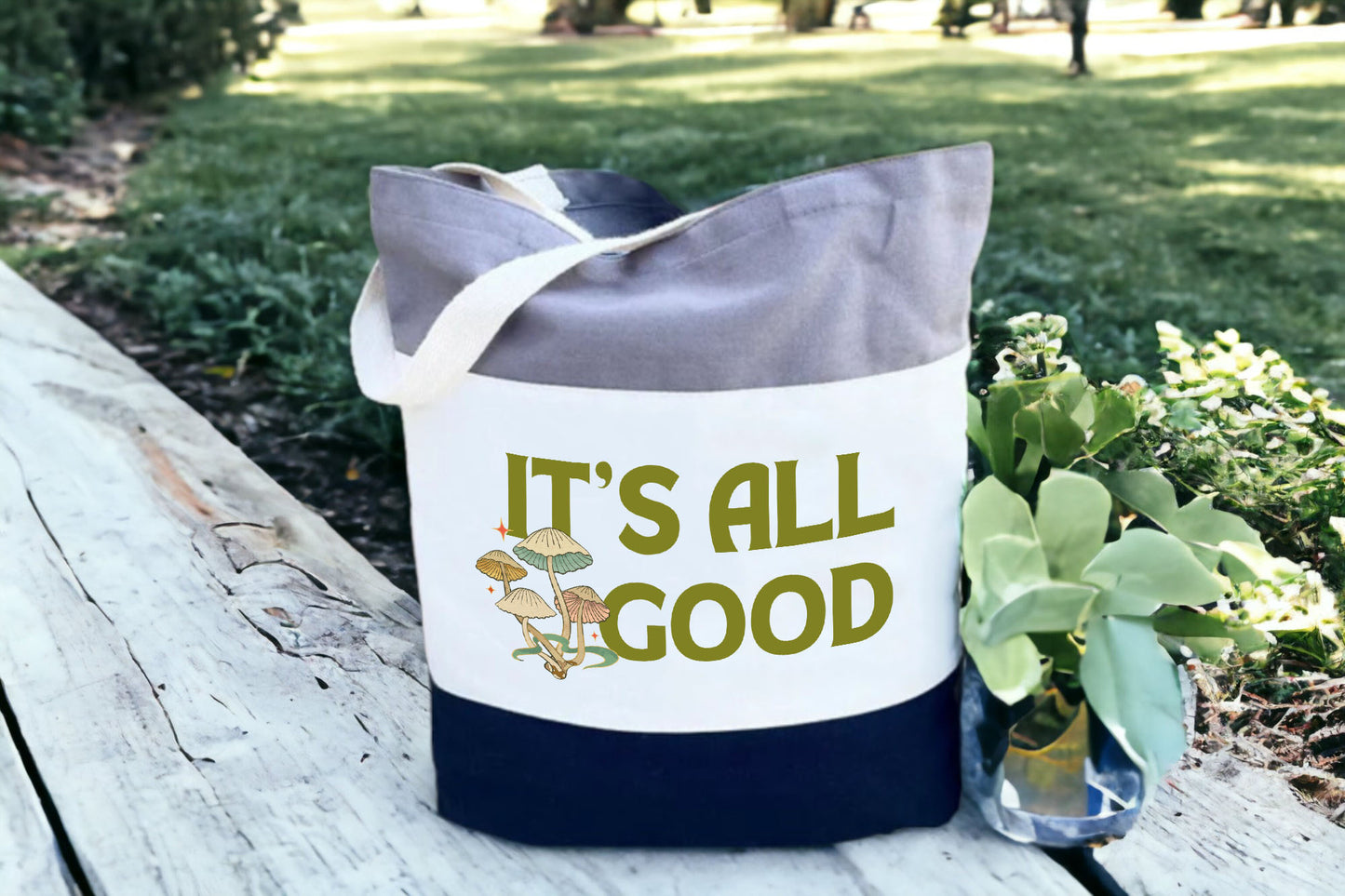 It's All Good Tote Bag, Inspirational Bag, Tri Color Tote Bag-newamarketing