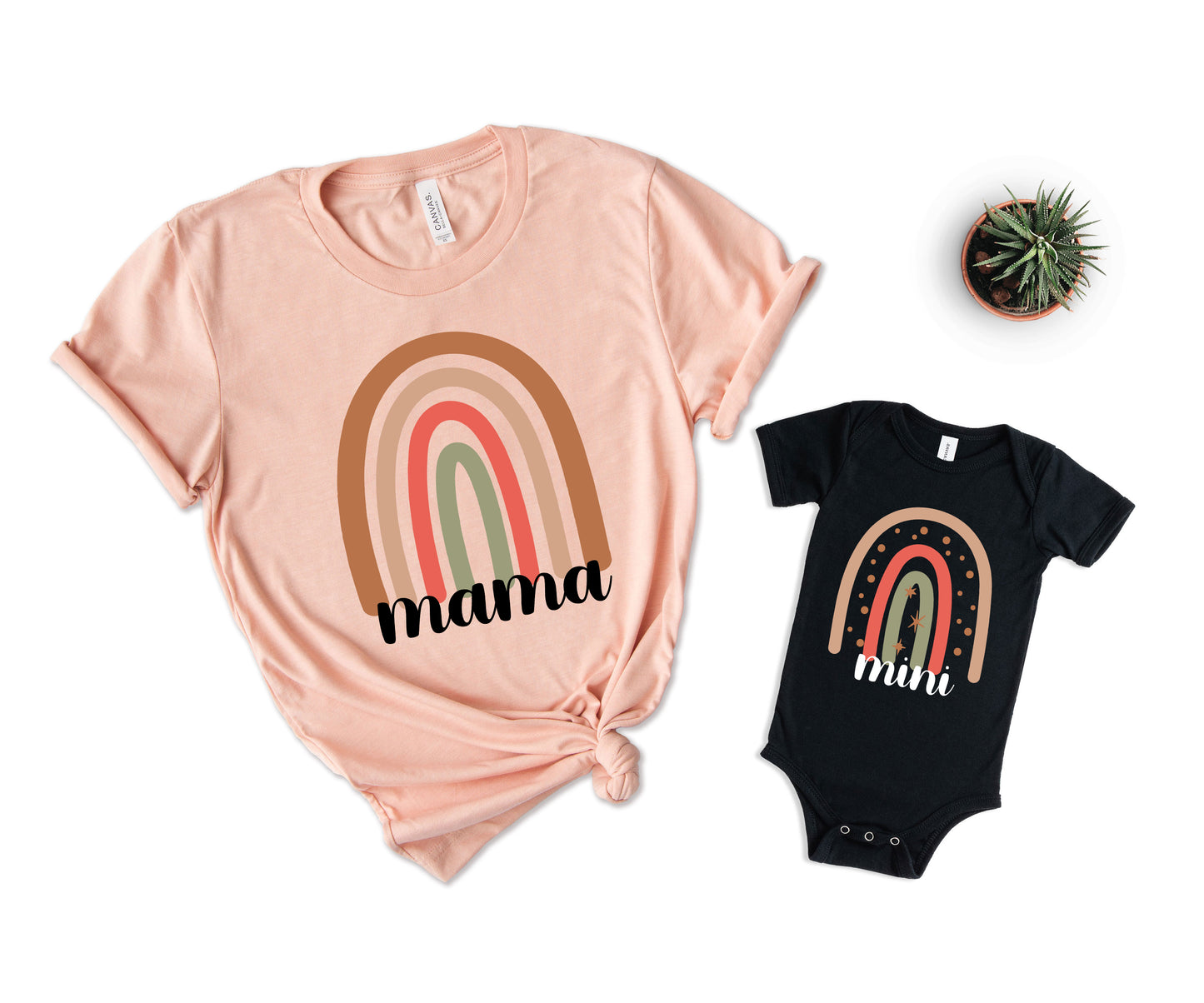 Mama And Mini Matching Shirts, Mama Rainbow Shirt, Cute Rainbow Shirt-newamarketing