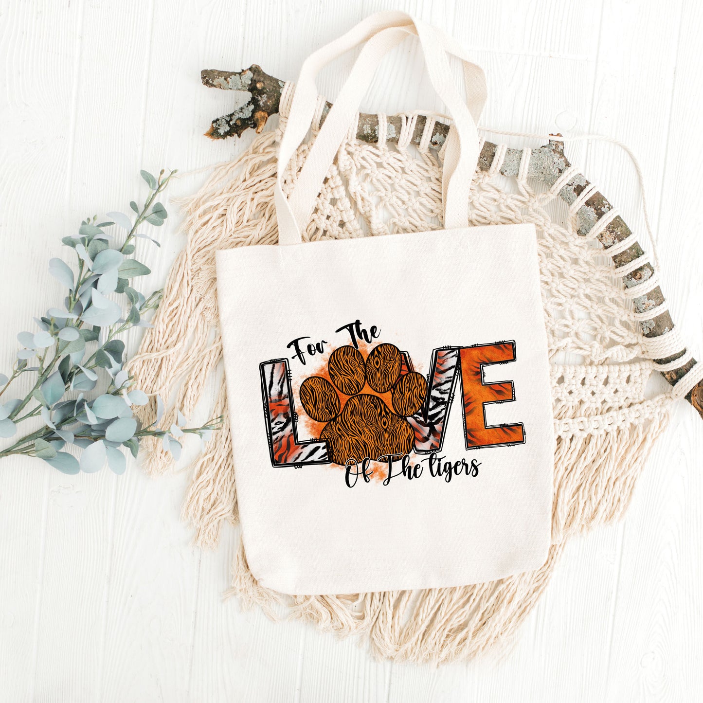 Paw Print Tote Bag, Canvas Tote Bag, Pet Lover Gifts, Tiger Tote-newamarketing
